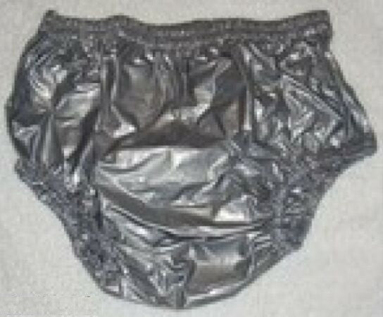plastic pants PVC silver