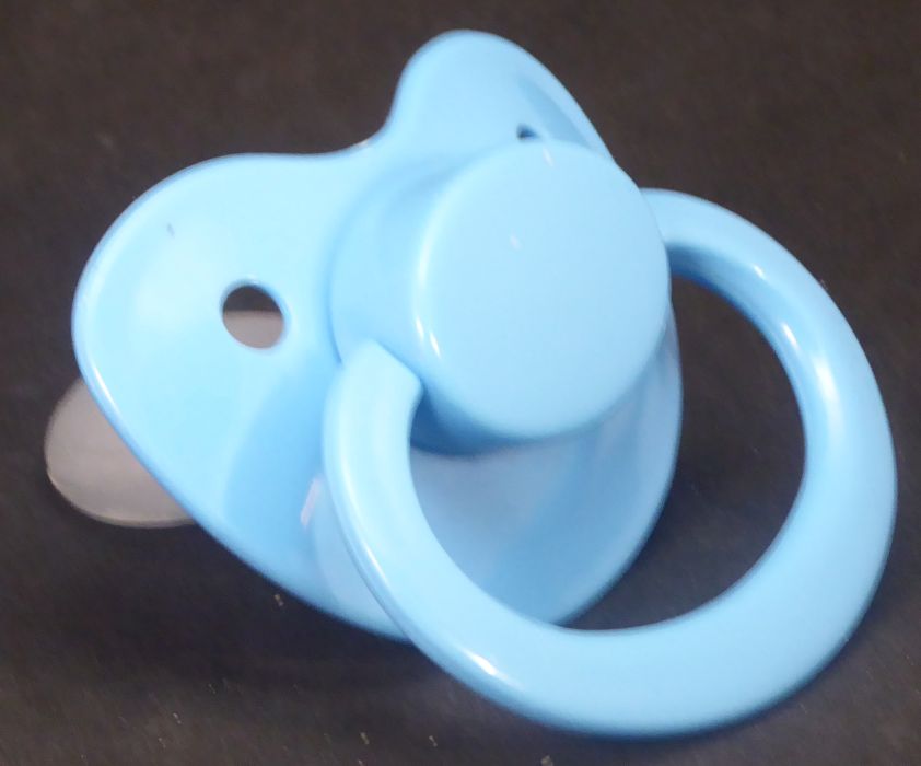 Baby blue Adult Sized Shield,  Pacifier, with Latex or Silicon teat