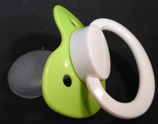 Green with white Large Shield,  Pacifier, with Latex or Silicon teat