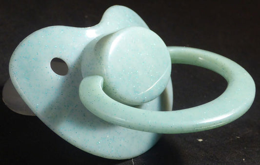 Light green/blue glitter Large Shield Pacifier