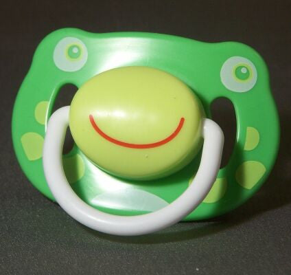 Green frog face pacifier