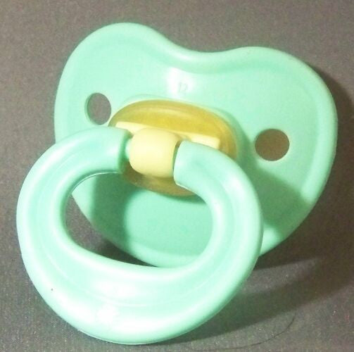 Blue/green coloured ?NUK Style? Pacifier, Dummy, Soother, modified with nuk 4 or 5 teat