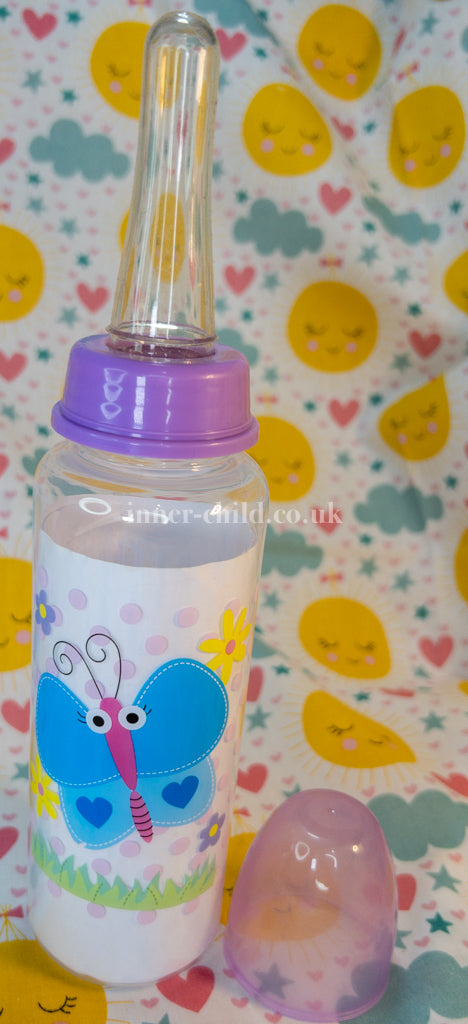 Blue Butterfly on Purple Bottle