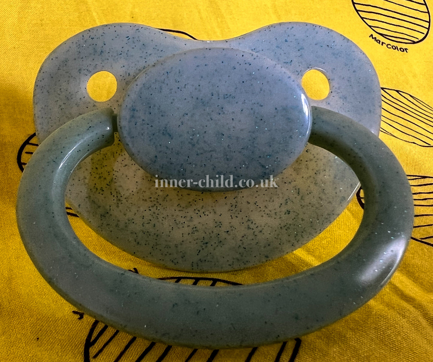 Light green/blue glitter Large Shield Pacifier