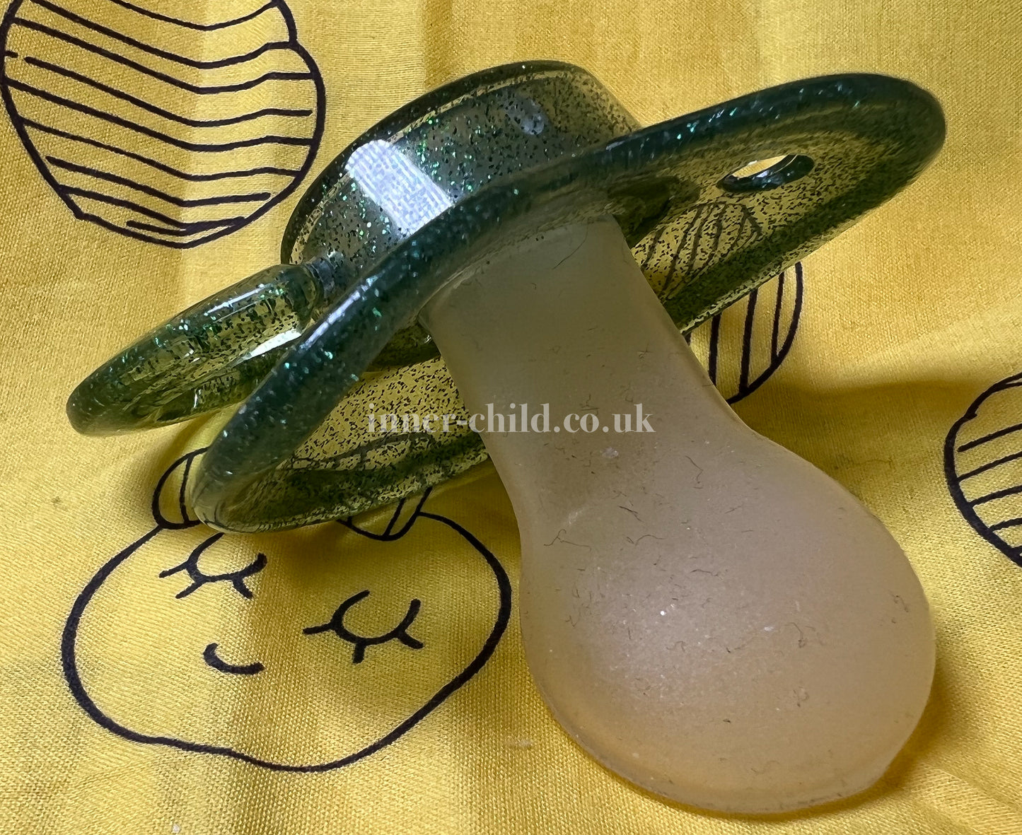 Transparent Green Sparkly Pacifier