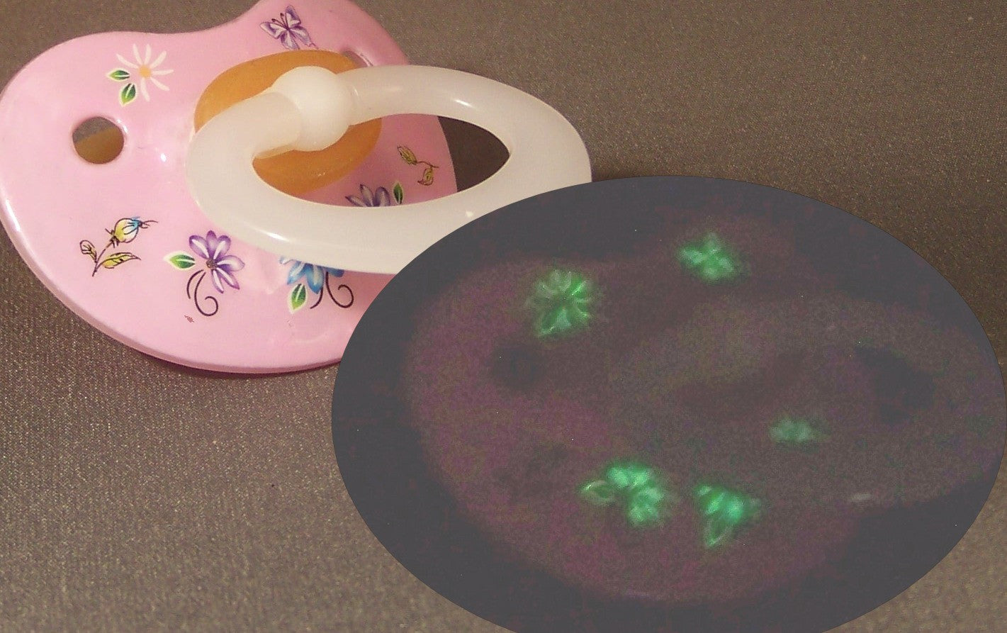 NUK pacifier hand decorated with glow in the dark flowers – Inner Child